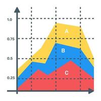 un'icona del grafico a strati in design piatto vettore