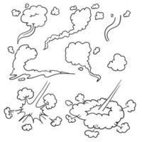 nuvola di fumo del fumetto con il vettore di stile manga
