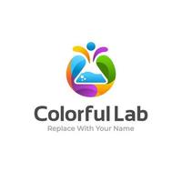 logo del laboratorio con colori colorati vettore