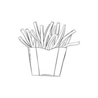 vettore di doodle di patate fritte disegnate a mano