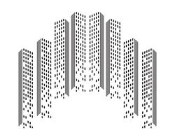 Skyline della città moderna. sagoma della città. illustrazione vettoriale piatta