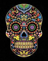 colori del cranio messicano vettore