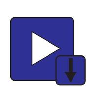 illustrazione grafica vettoriale di downloader video o icona del ricevitore video