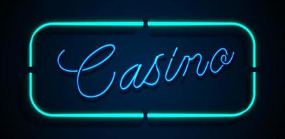 banner al neon sullo sfondo del casinò di testo vettore