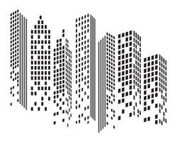 Skyline della città moderna. sagoma della città. illustrazione vettoriale piatta