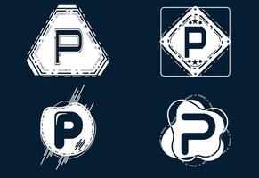 logo creativo p lettera e modello di progettazione icona vettore