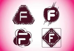 logo della lettera f creativa e modello di progettazione dell'icona vettore