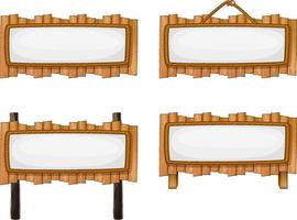 set di banner cartello in legno vettore