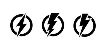 icona del glifo del segno di energia elettrica. fulmine. carica. tuono. pulsante di accensione vettore