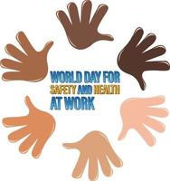 poster per la giornata mondiale per la sicurezza e la salute sul lavoro vettore