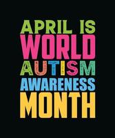 aprile è il mese mondiale della consapevolezza dell'autismo vettore
