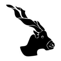 segno zodiacale silhouette capricorno, uno dei 12 segni dell'oroscopo, animale cornuto vettore