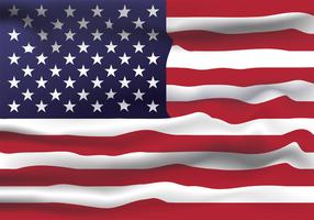 Progettazione realistica di vettore della bandiera degli Stati Uniti d&#39;America