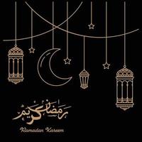 lanterne ramadan linea mono vettore
