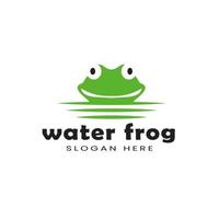 modello di disegno vettoriale del logo della rana d'acqua verde, silhouette animale, illustrazione di sfondo isolata