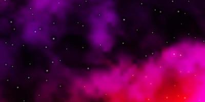 layout vettoriale viola scuro, rosa con stelle luminose.