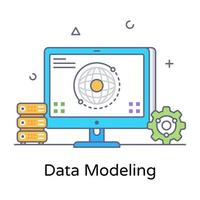 un'icona di modellazione dei dati vettore