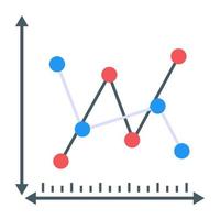 un'icona piatta del grafico a linee vettore