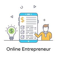 icona dell'imprenditore online, vettore modificabile