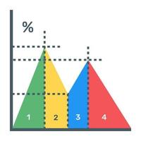 un'icona del grafico a strati in design piatto vettore