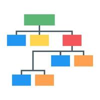 un'icona moderna dell'infografica del diagramma di flusso in design piatto vettore