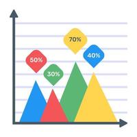 un'icona del grafico a strati in design piatto vettore