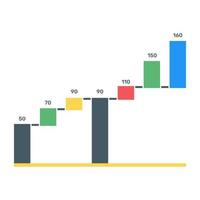 scarica questa icona piatta modificabile del grafico a cascata vettore