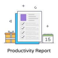 icona del rapporto sulla produttività in un design piatto vettore