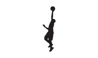 illustrazione vettoriale del giocatore di basket in bianco e nero