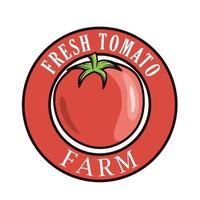 design del logo della fattoria del pomodoro fresco vettore