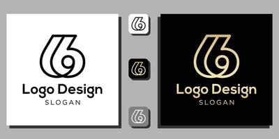 logo design numeri simbolo numerale contorno oro nero con modello app vettore