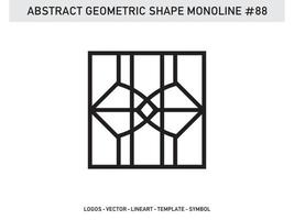 ornamento forma geometrica monoline linea astratta vettore libero