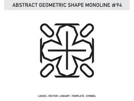 disegno vettoriale astratto monoline a forma di linea geometrica lineare gratuito
