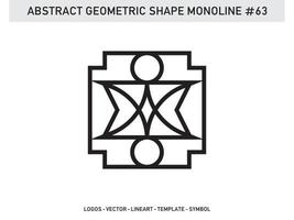 elemento ornamento forma geometrica monolinea linea astratta vettore libero