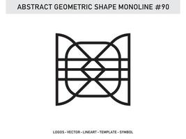 ornamento forma geometrica monoline linea astratta vettore libero