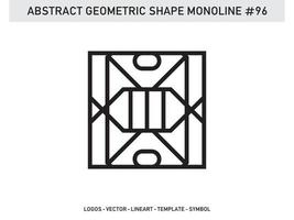 disegno vettoriale gratuito a forma di linea lineart geometrica astratta monoline