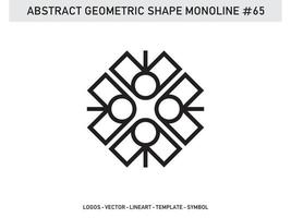 elemento ornamento forma geometrica monolinea linea astratta vettore libero