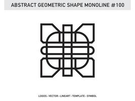 disegno vettoriale gratuito a forma di linea lineart geometrica astratta monoline