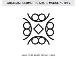 elemento ornamento forma geometrica monolinea linea astratta vettore libero