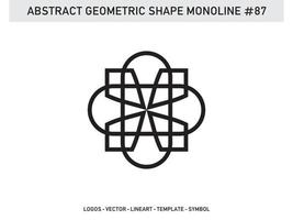 ornamento forma geometrica monoline linea astratta vettore libero