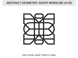 disegno vettoriale gratuito a forma di linea lineart geometrica astratta monoline