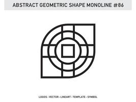 ornamento forma geometrica monoline linea astratta vettore libero