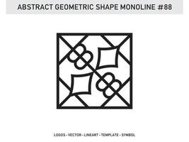 ornamento forma geometrica monoline linea astratta vettore libero