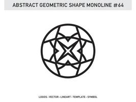 elemento ornamento forma geometrica monolinea linea astratta vettore libero