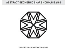 ornamento geometrico monoline forma astratta linea vettore libero