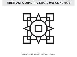 ornamento forma geometrica monoline linea astratta vettore libero