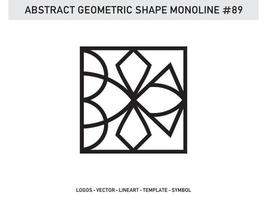 ornamento forma geometrica monoline linea astratta vettore libero