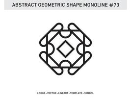 forma di vettore di linea lineart monolinea geometrica astratta libera