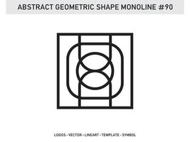 ornamento forma geometrica monoline linea astratta vettore libero