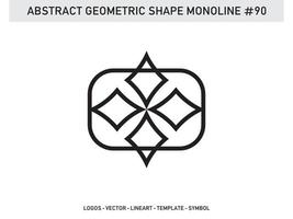 ornamento forma geometrica monoline linea astratta vettore libero